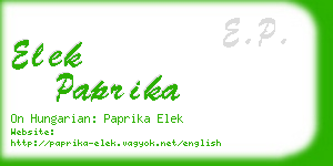 elek paprika business card